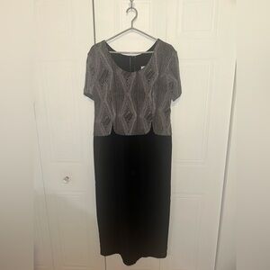 Panache Black and Gray Midi Dress